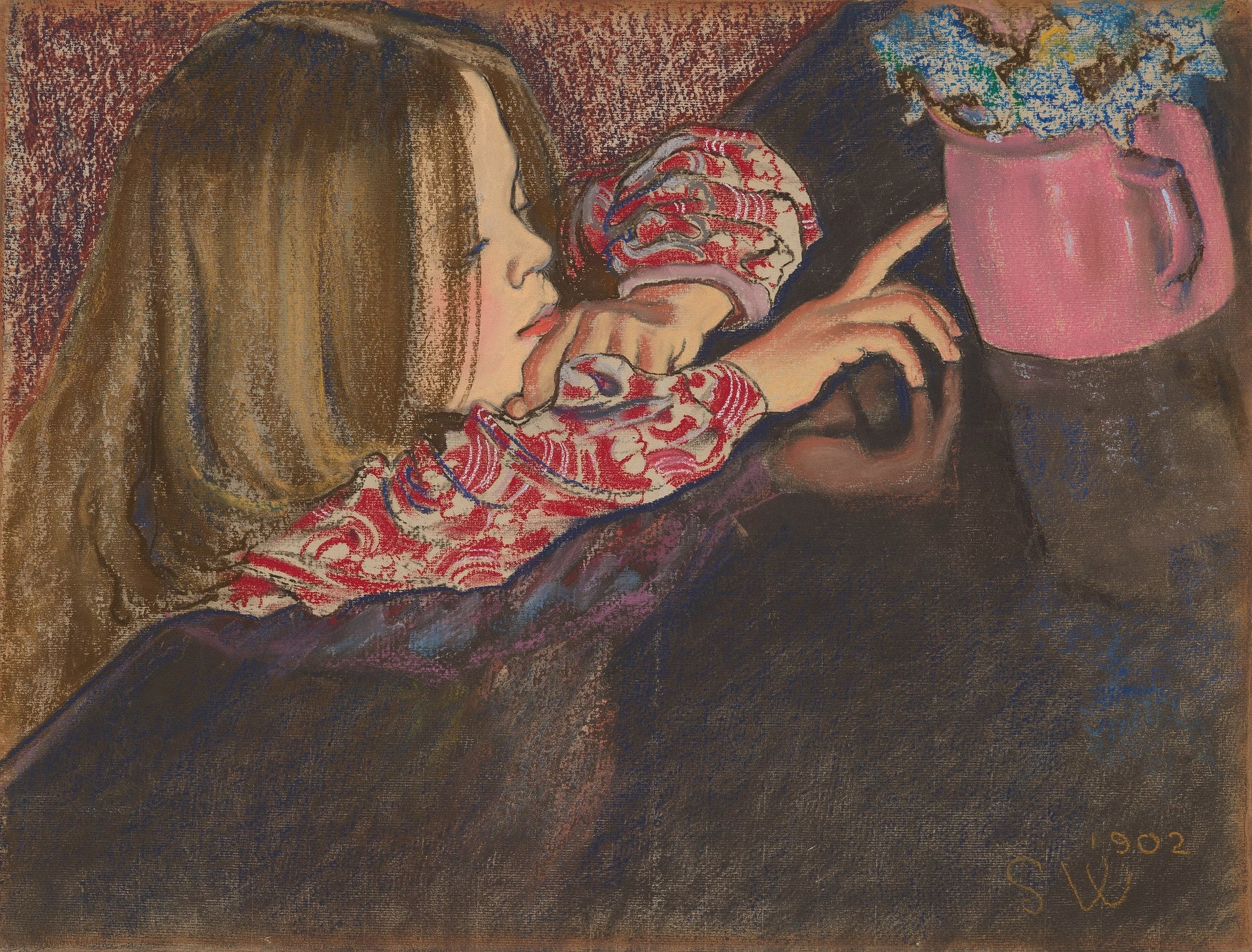 La petite Hélène avec un vase - Stanisław Wyspiański image 1 copie de tableau peinte à la main
