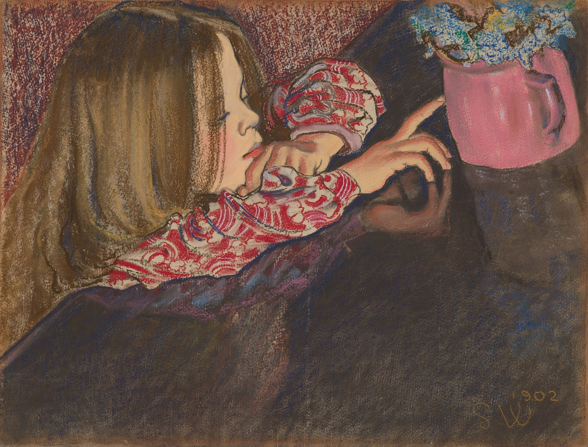 La petite Hélène avec un vase - Stanisław Wyspiański image 1 copie de tableau peinte à la main