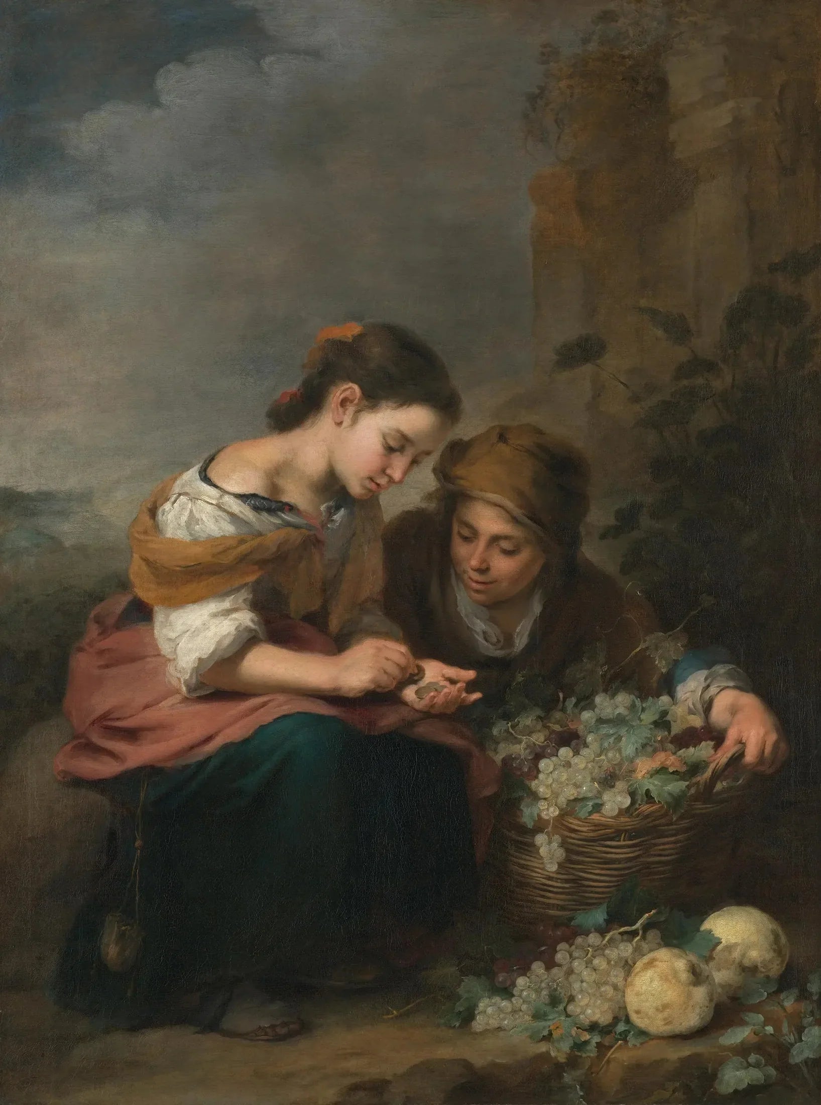 La petite marchande de fruits - Bartolomé Esteban Murillo image 1 reproduction artisanale de tableau
