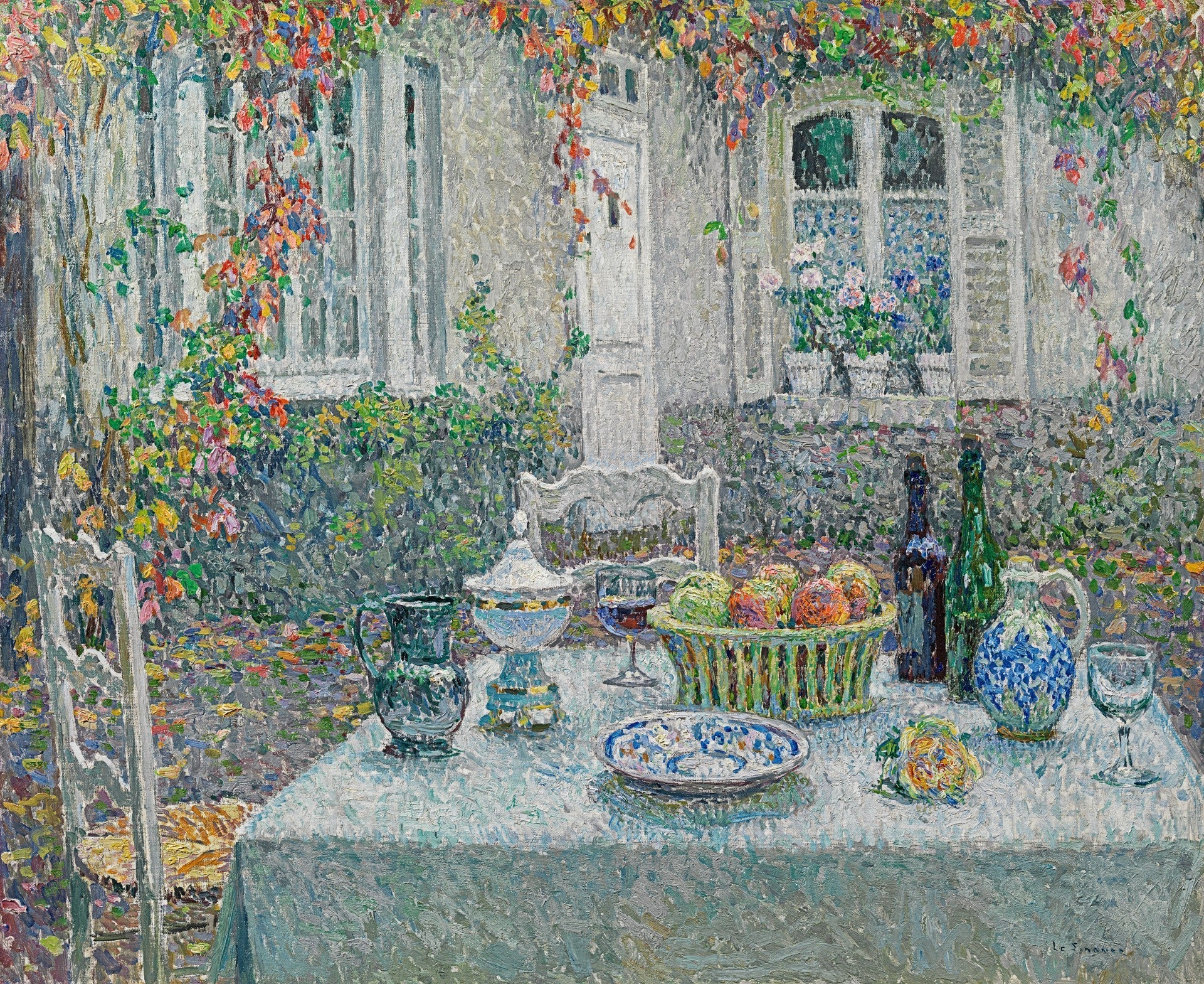La petite table - Henri Le Sidaner image 1 copie peinte à la main à l’huile