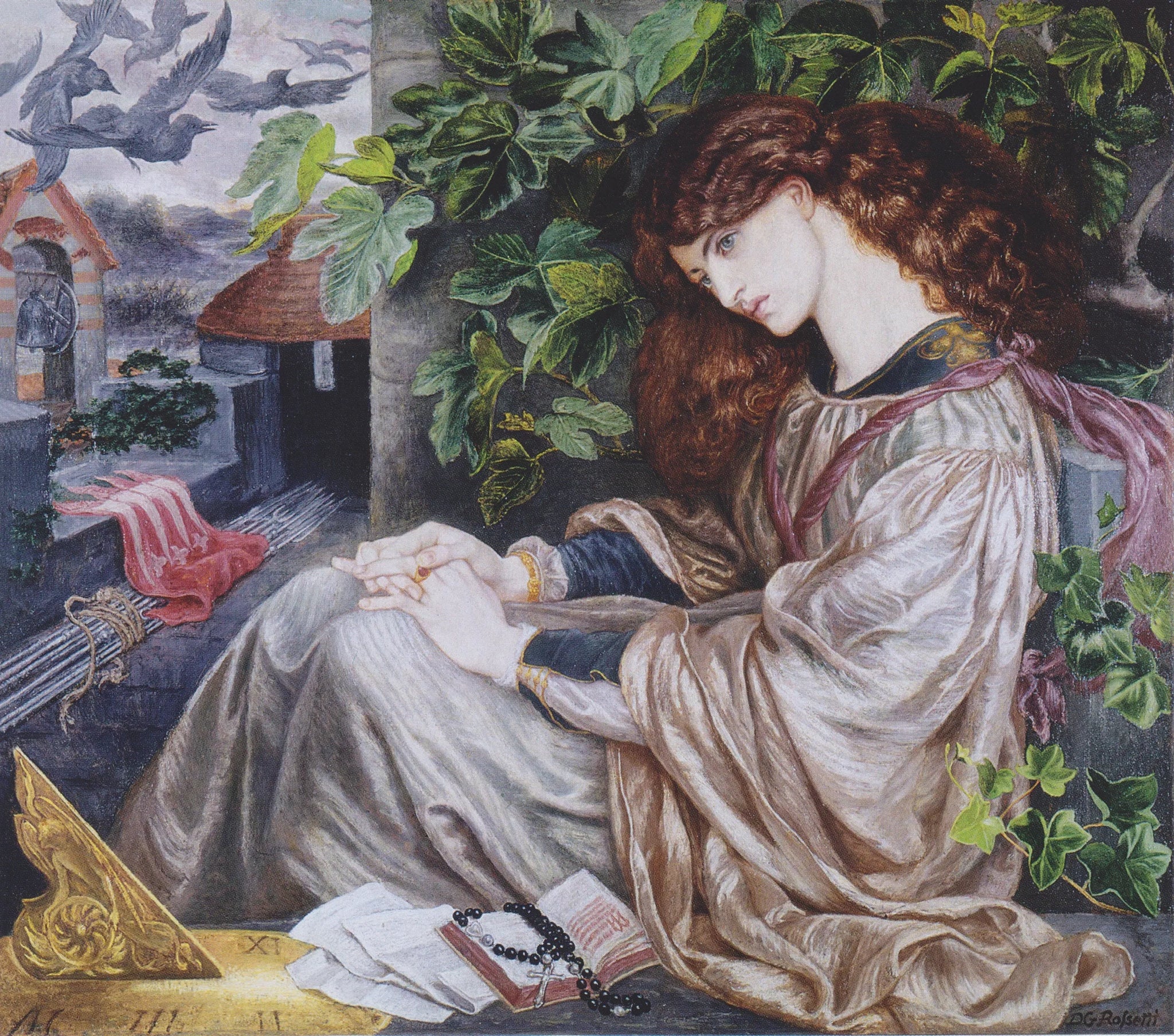 La Pia de' Tolomei - Dante Gabriel Rossetti image 1 copie de tableau peinte à la main