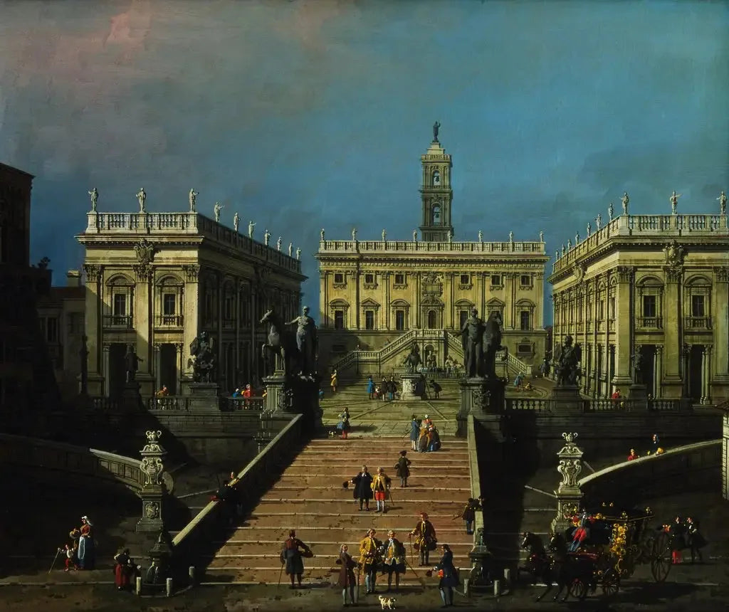 La Piazza del Campidoglio et la Cordonata - Canaletto image 1 reproduction de peinture à l’huile
