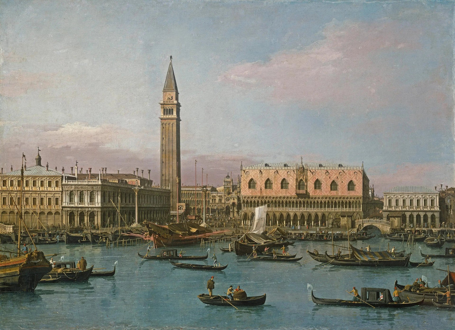 La Piazzetta et le Bacino di San Marco - Canaletto image 1 copie peinte à la main à l’huile