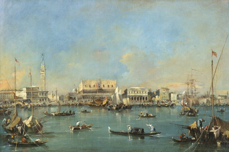 La Piazzetta et le quai des Esclavons - Francesco Guardi image 1 copie peinte à la main à l’huile