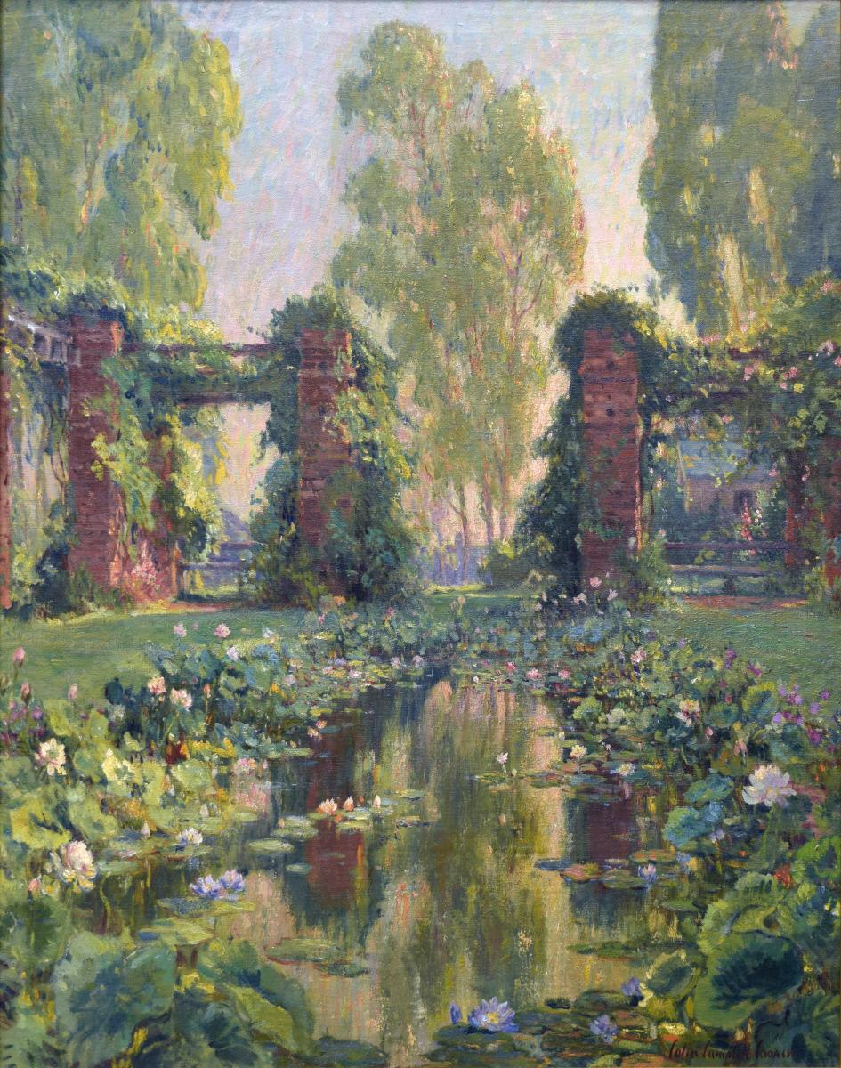 La piscine aux lotus, El Encanto, Santa Barbara - Colin Campbell Cooper image 1 reproduction de peinture à l’huile
