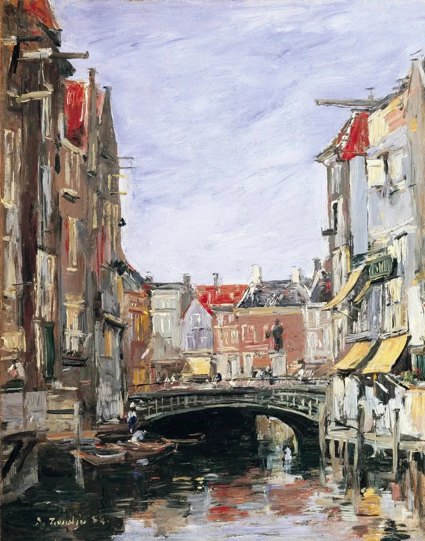 La place Ary Scheffer, Dordrecht - Eugène Boudin image 1 reproduction réalisée par Alpha Reproduction