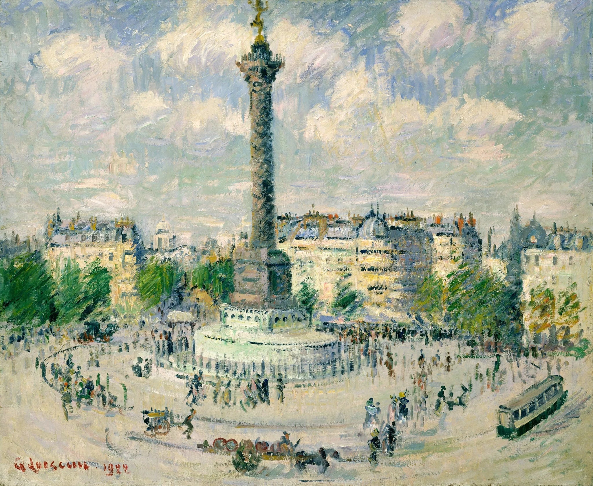 La Place de la Bastille - Gustave Loiseau image 1 copie peinte à la main à l’huile