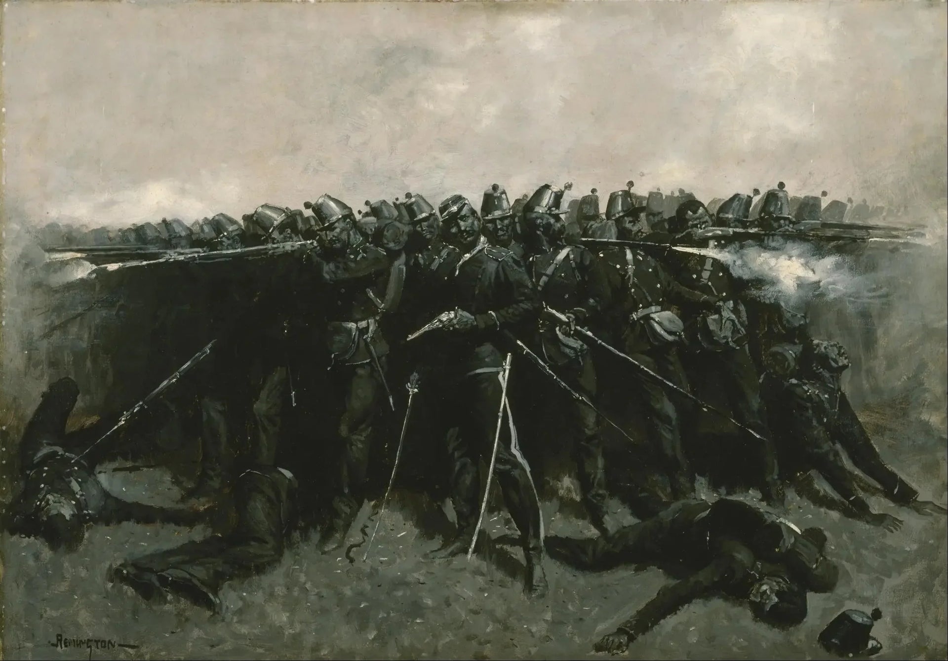 La place de l'infanterie - Frederic Remington image 1 tableau peint à l’huile sur toile