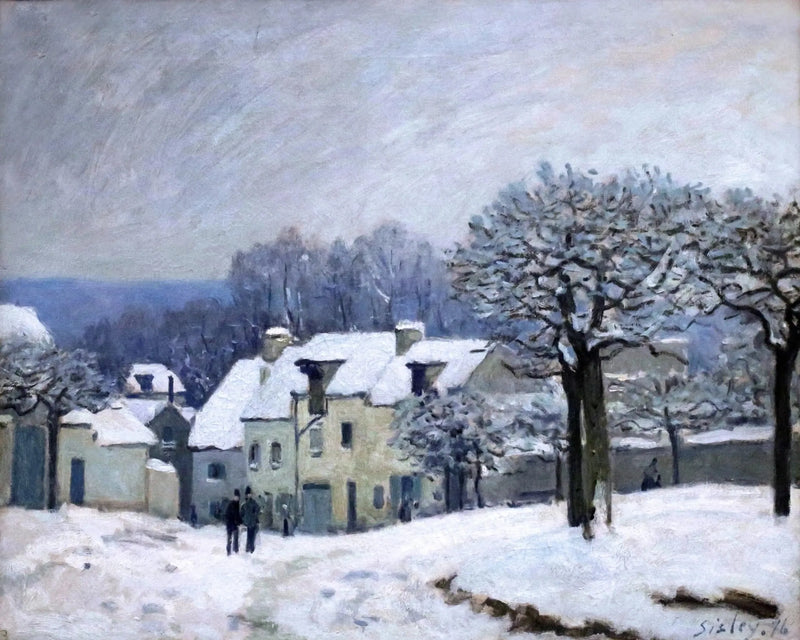 La Place du Chenil à Marly, effet de neige - Alfred Sisley