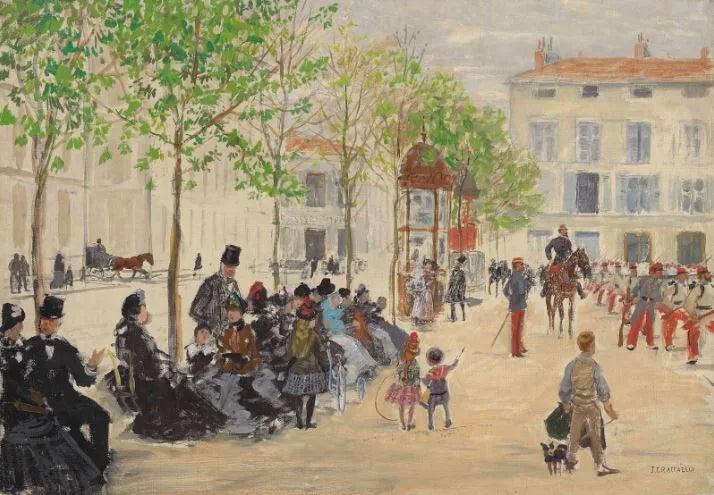La Place Monge à Paris - Jean-François Raffaëlli image 1 tableau peint à l’huile sur toile