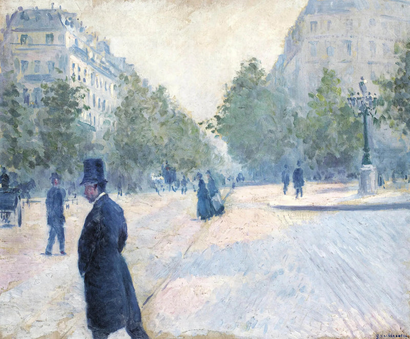La Place Saint-Augustin, temps brumeux - Gustave Caillebotte