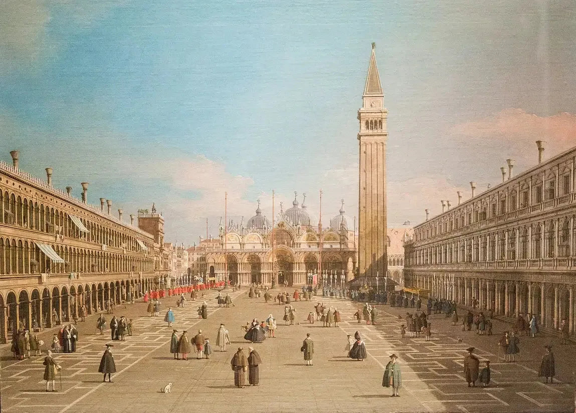 La Place Saint-Marc et la Basilique, Venise - Canaletto image 1 copie peinte à la main à l’huile