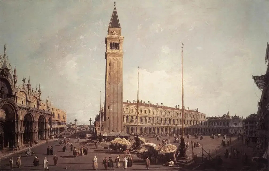 La Place Saint-Marc vers le sud-ouest - Canaletto image 1 reproduction artisanale de tableau