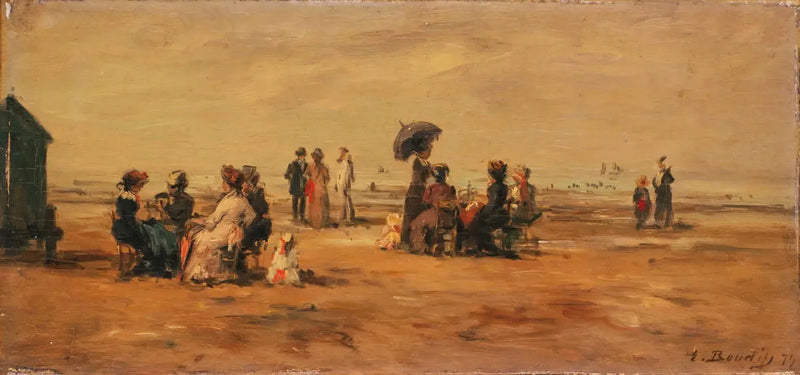 La plage à Trouville - Eugène Boudin
