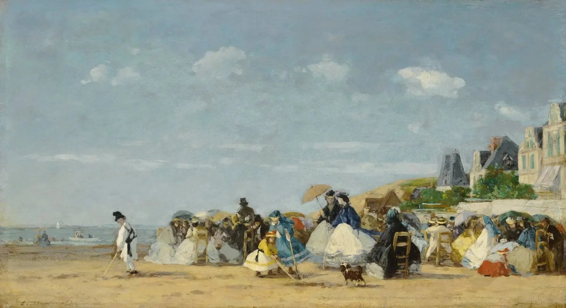 La plage à Trouville - Eugène Boudin image 1 tableau peint à l’huile sur toile