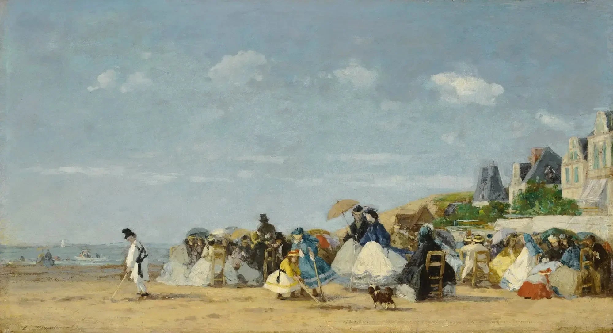 La plage à Trouville - Eugène Boudin image 1 tableau peint à l’huile sur toile