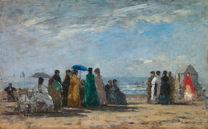 La plage à Trouville - Eugène Boudin