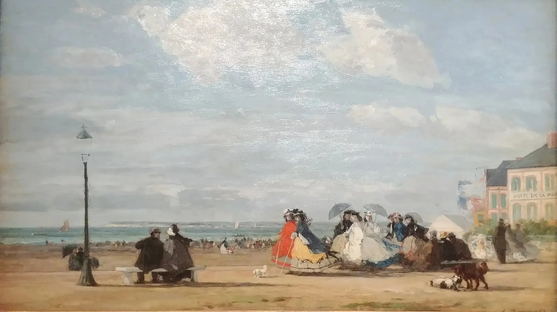 La Plage à Trouville - L'Impératrice Eugénie et sa Suite - Eugène Boudin image 1 reproduction de peinture à l’huile