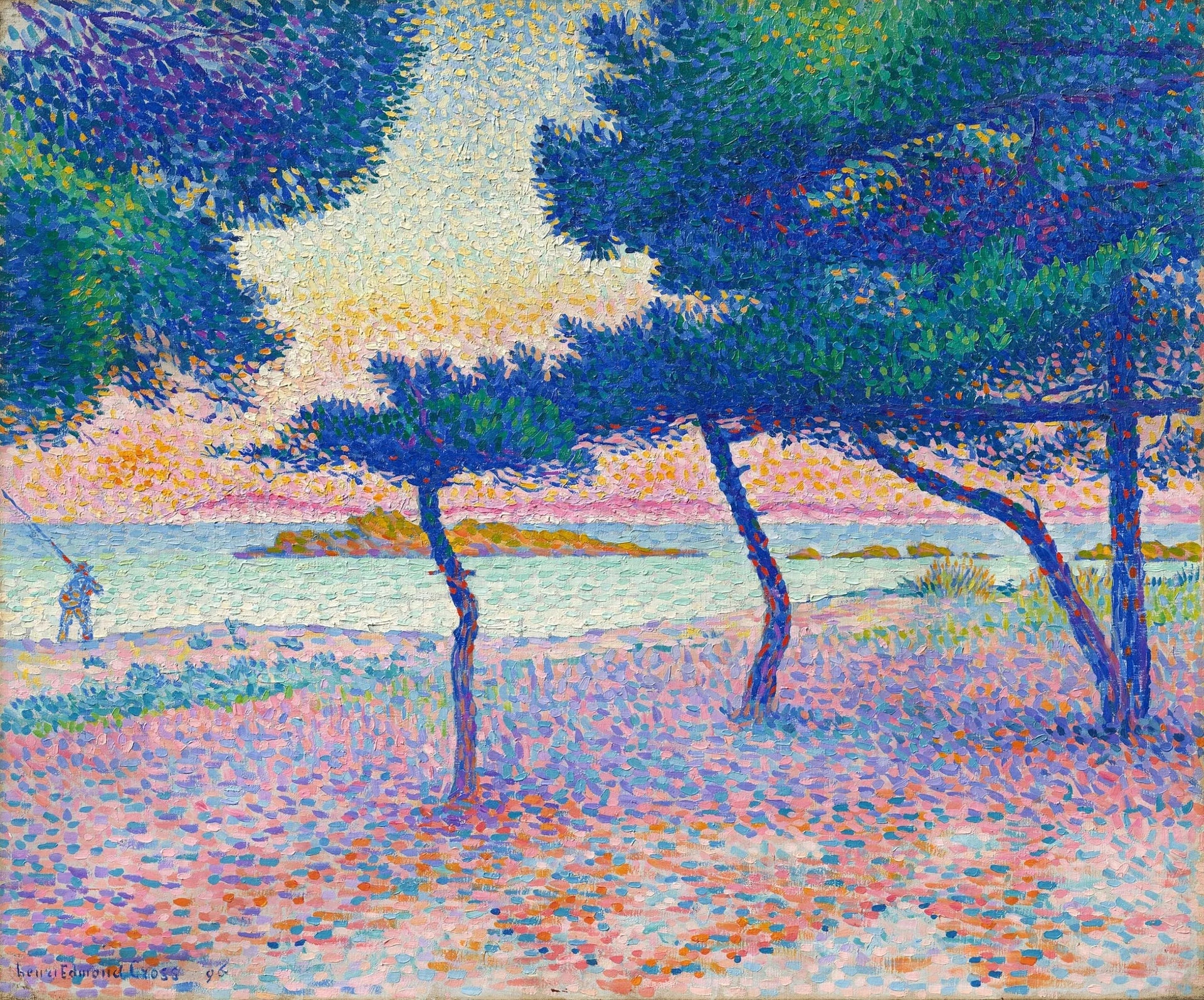 La plage de Saint-Clair - Henri-Edmond Cross image 1 copie peinte à la main à l’huile