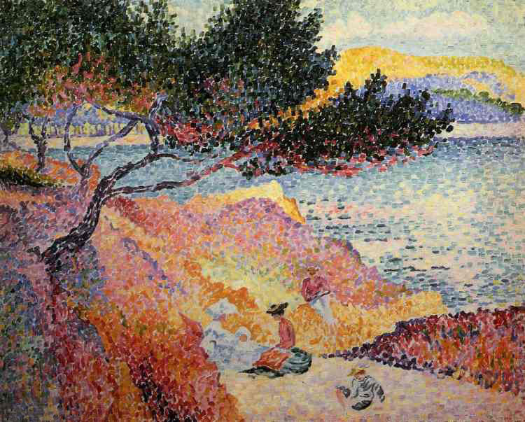 La Plage de Saint-Clair - Henri-Edmond Cross image 1 copie peinte à la main à l’huile