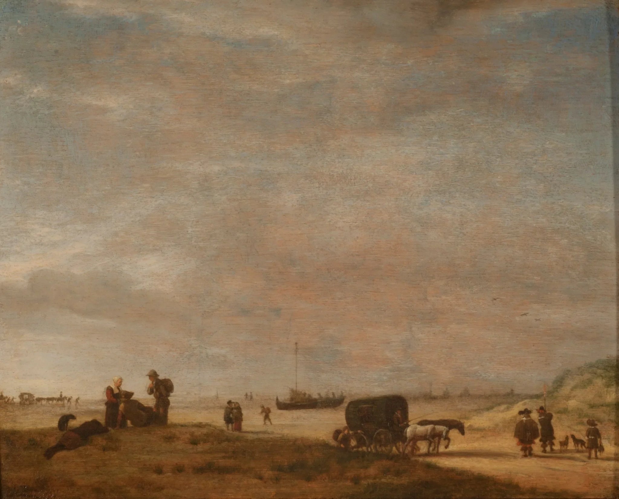 La plage de Scheveningen - Adriaen van de Velde image 1 tableau peint à l’huile sur toile
