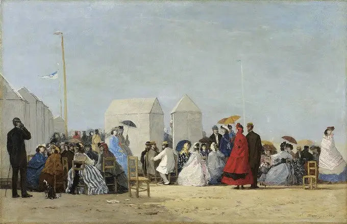 La plage de Trouville à l'heure du bain - Eugène Boudin image 1 tableau peint à l’huile sur toile