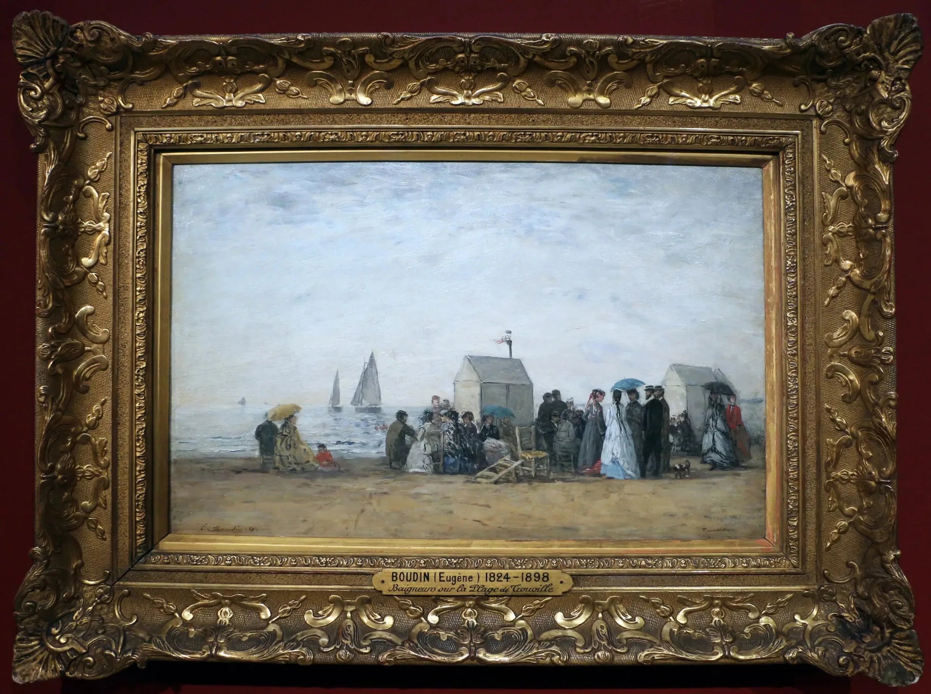 La Plage de Trouville - Eugène Boudin image 1 reproduction de peinture à l’huile