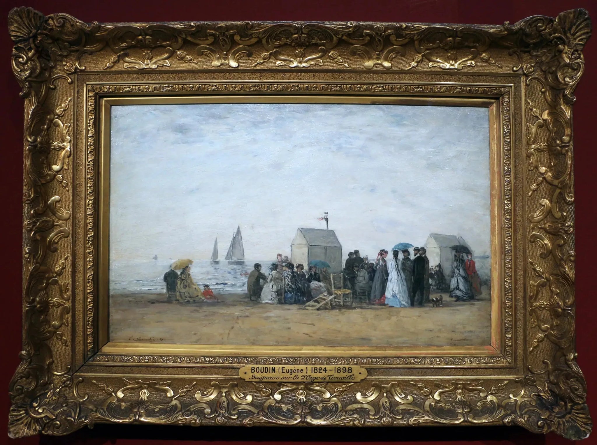 La Plage de Trouville - Eugène Boudin image 1 reproduction de peinture à l’huile