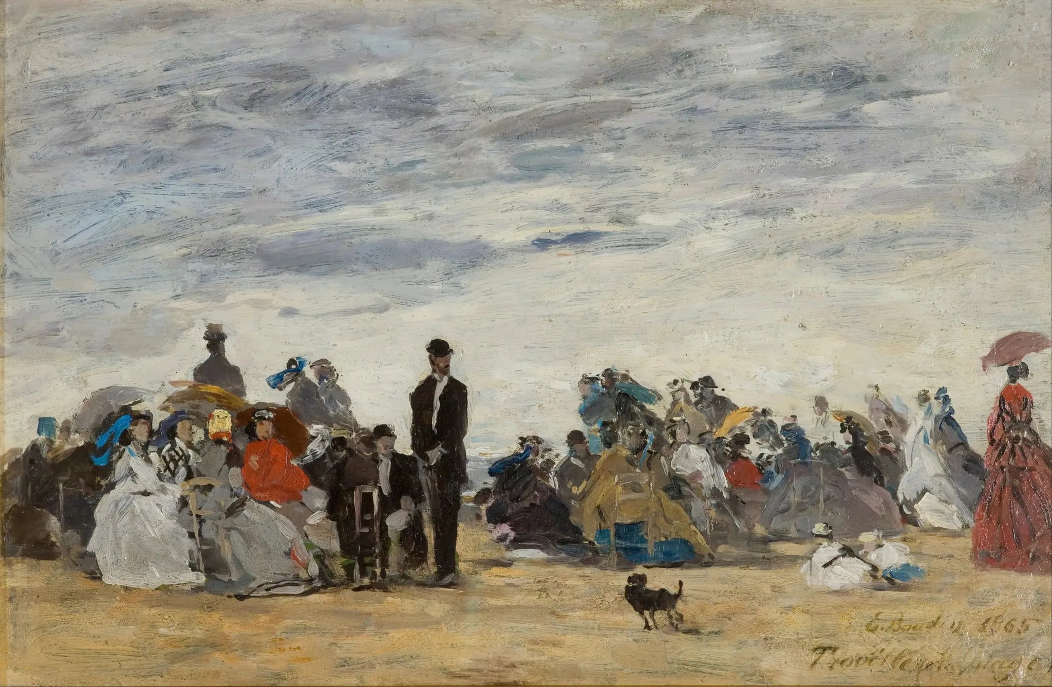 La Plage de Trouville - Eugène Boudin image 1 reproduction réalisée par Alpha Reproduction