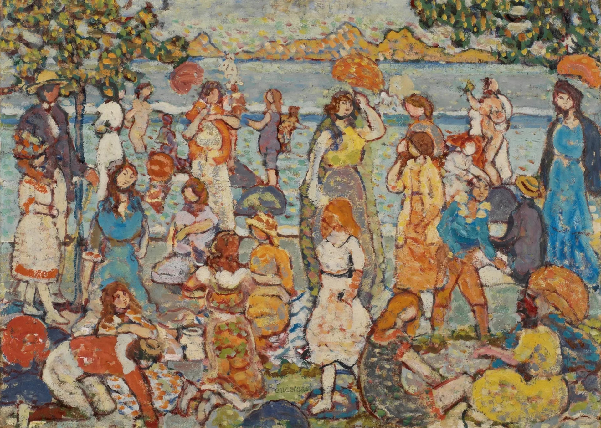 La plage - Maurice Prendergast image 1 reproduction artisanale de tableau