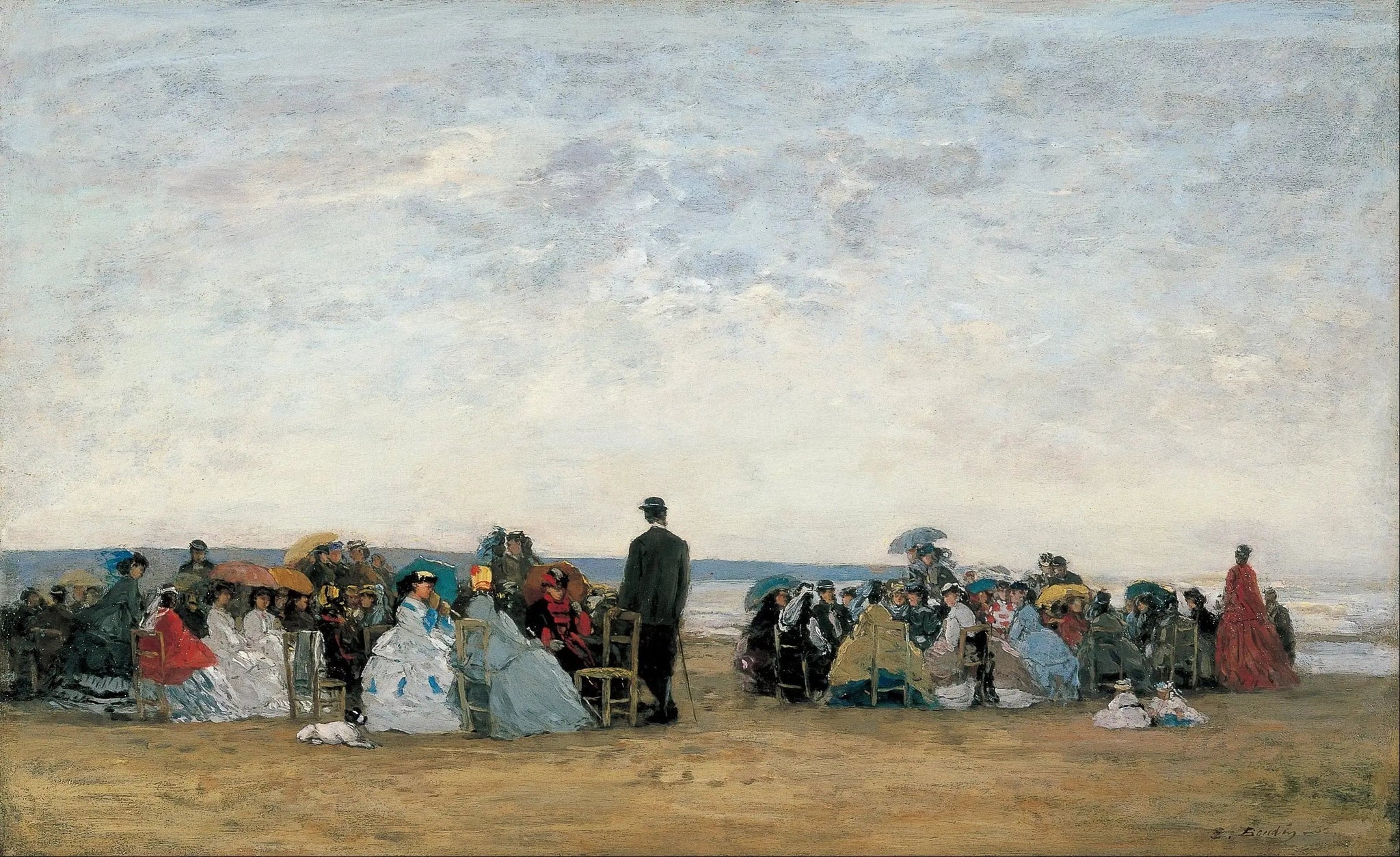 La Plage près de Trouville - Eugène Boudin image 1 copie de tableau peinte à la main