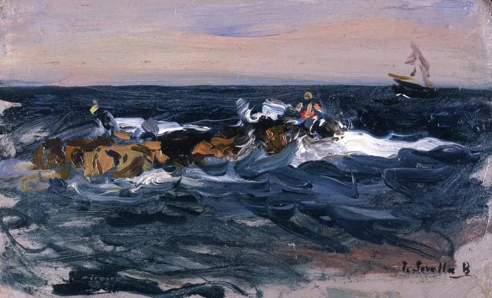 La plage, Valence (Bœufs tirant un bateau) - Joaquín Sorolla image 1 reproduction réalisée par Alpha Reproduction