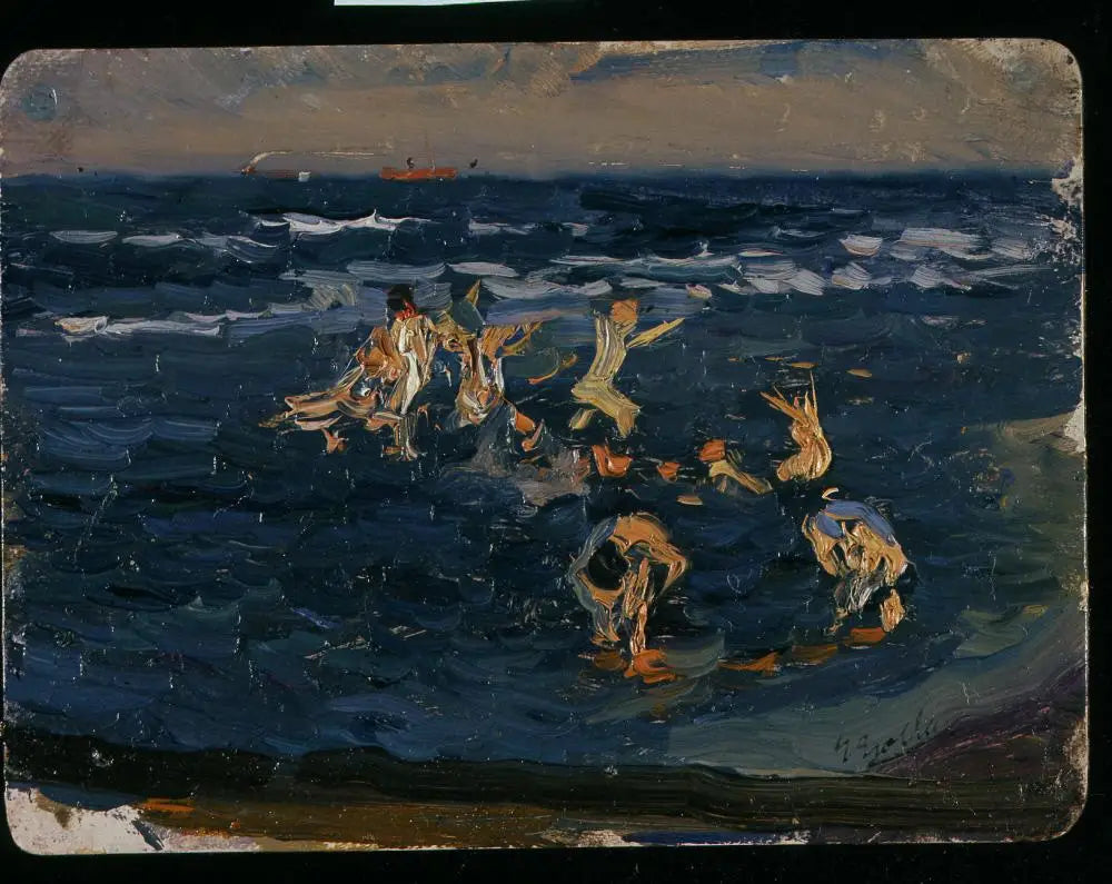 La Plage, Valence (Garçons dans les vagues) - Joaquín Sorolla image 1 copie de tableau peinte à la main