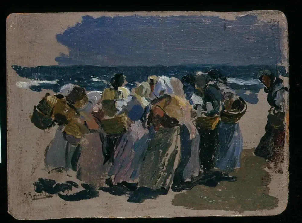 La Plage, Valence (Poissonnières) - Joaquín Sorolla image 1 reproduction d’œuvre d’art à l’huile