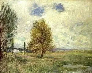 La plaine de Veneux-Nadon - Alfred Sisley image 1 tableau peint à l’huile sur toile