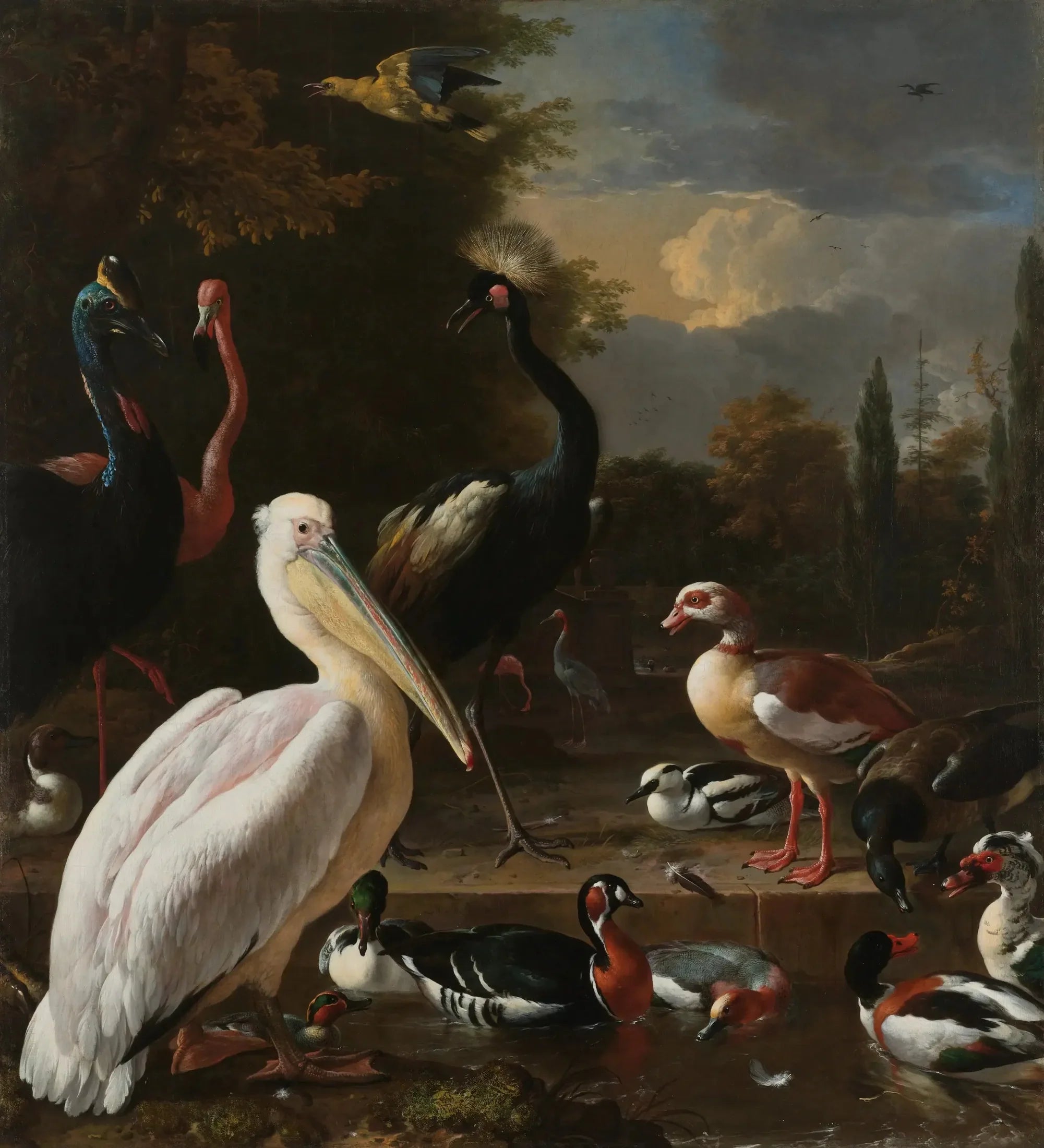 La plume flottante - Melchior de Hondecoeter image 1 copie peinte à la main à l’huile
