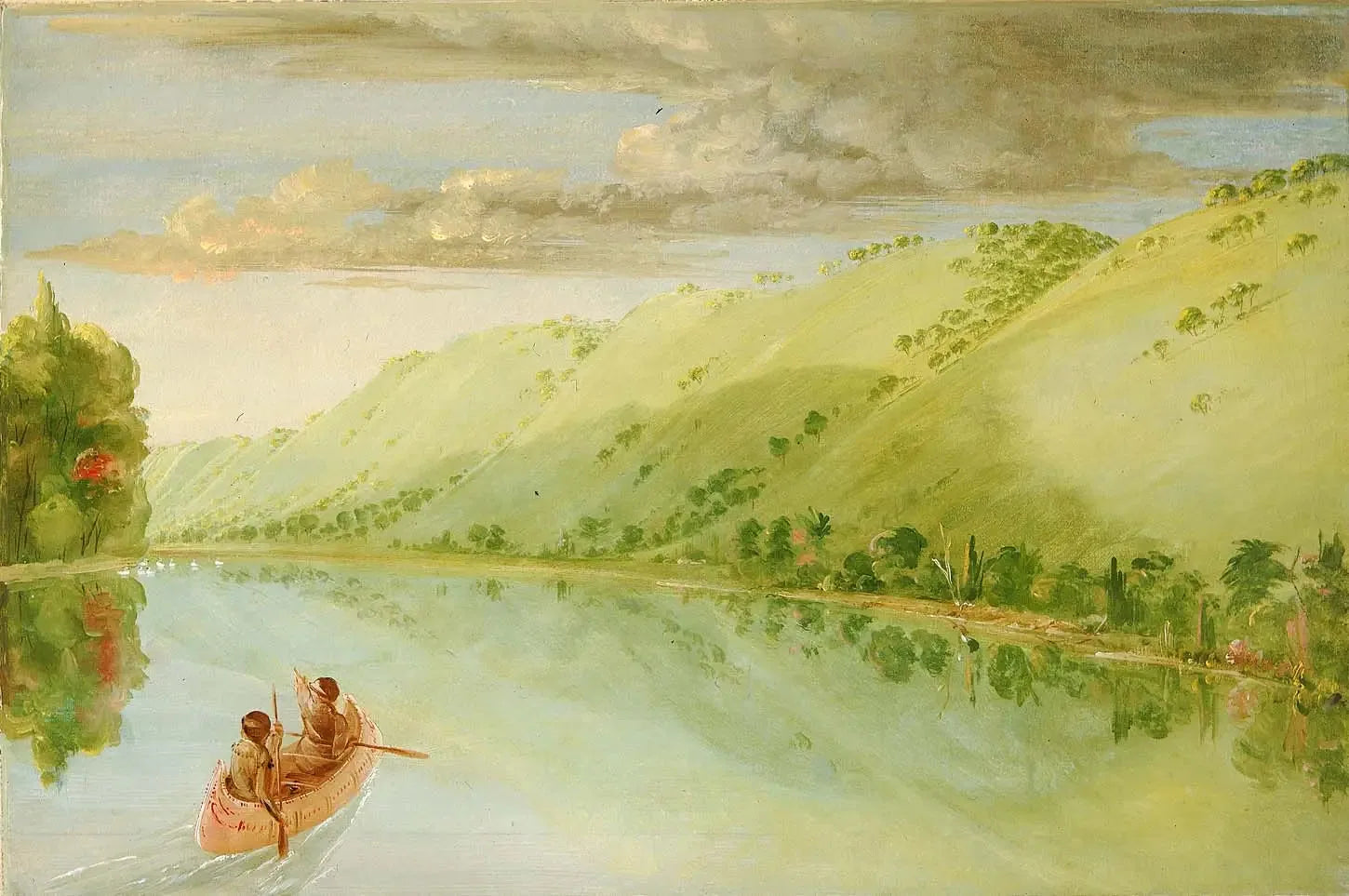 La Prairie de Madame Ferrebault, au-dessus de la Prairie du Chien - George Catlin image 1 tableau peint à l’huile sur toile