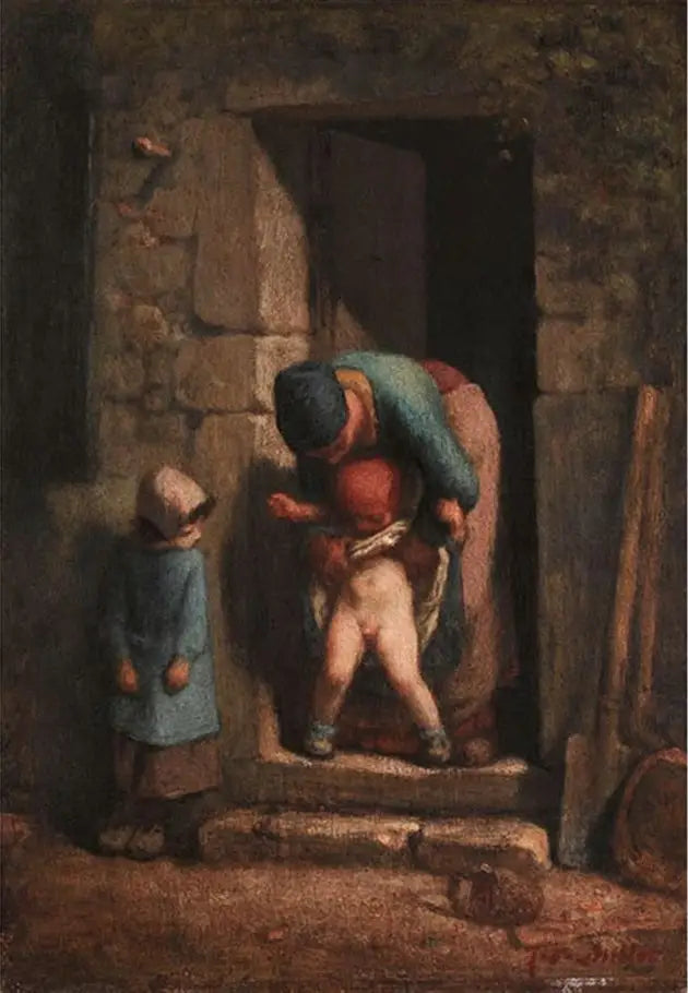 La Précaution maternelle - Jean-François Millet image 1 reproduction de peinture à l’huile