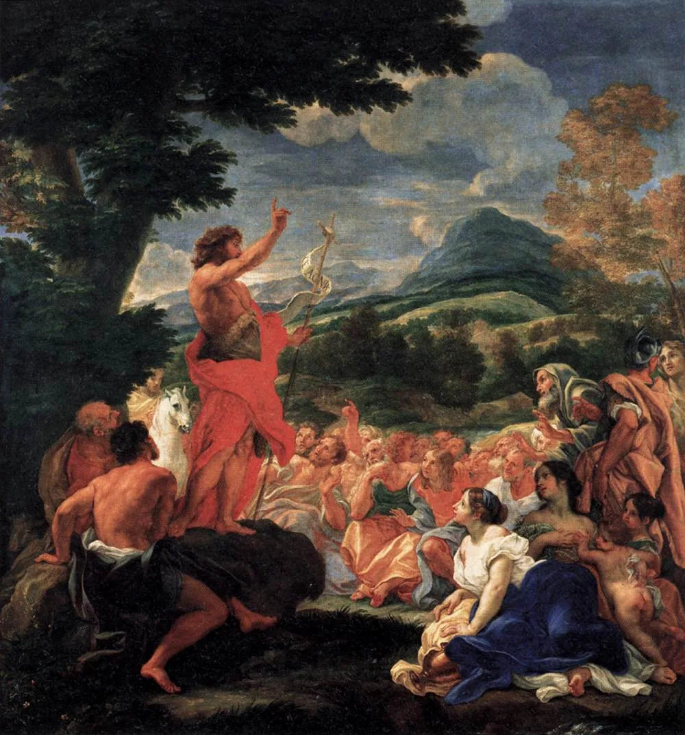 La Prédication de saint Jean-Baptiste - Giovanni Battista Gaulli image 1 tableau peint à l’huile sur toile