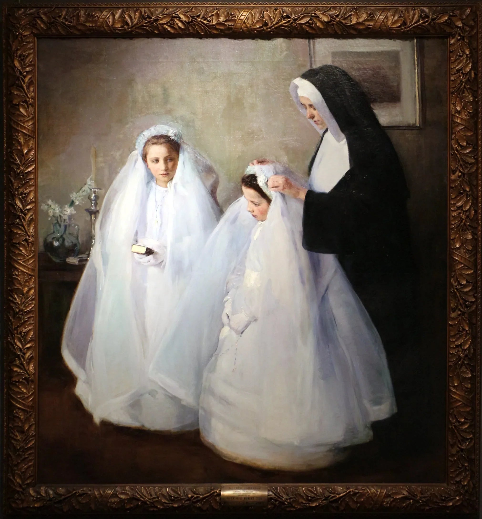 La Première communion - Elizabeth Nourse image 1 reproduction artisanale de tableau