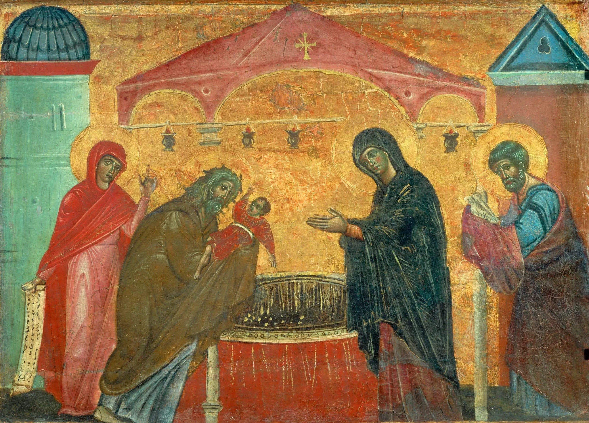 La Présentation au Temple - Guido da Siena image 1 reproduction artisanale de tableau