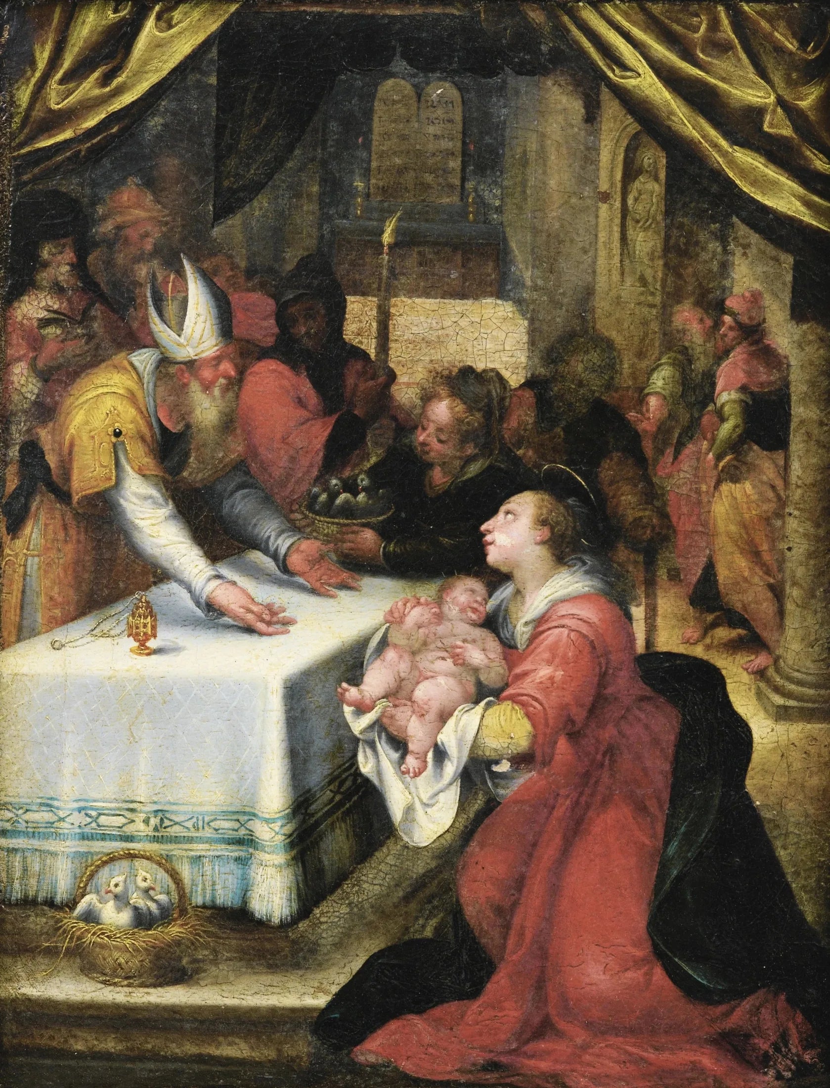 La présentation de Jésus au Temple - Denis Calvaert image 1 copie de tableau peinte à la main