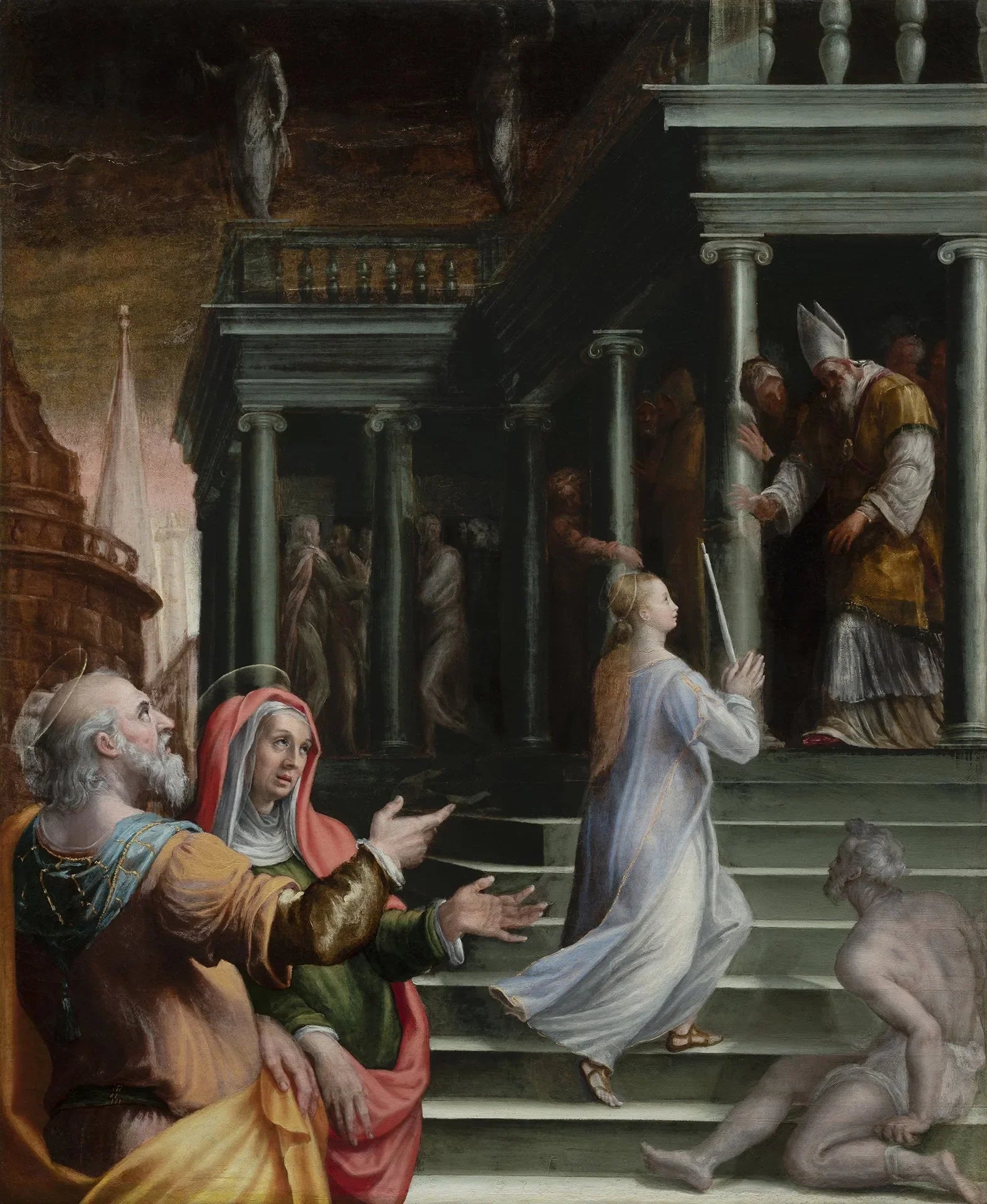 La Présentation de Marie au Temple - Lavinia Fontana image 1 copie peinte à la main à l’huile