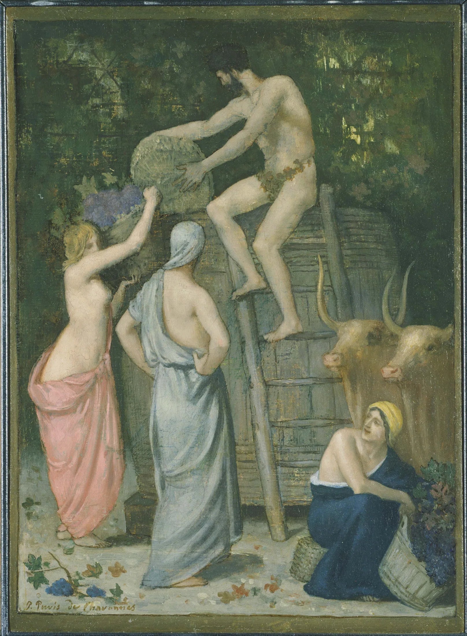 La presse à vin - Pierre Puvis de Chavannes image 1 reproduction d’œuvre d’art à l’huile