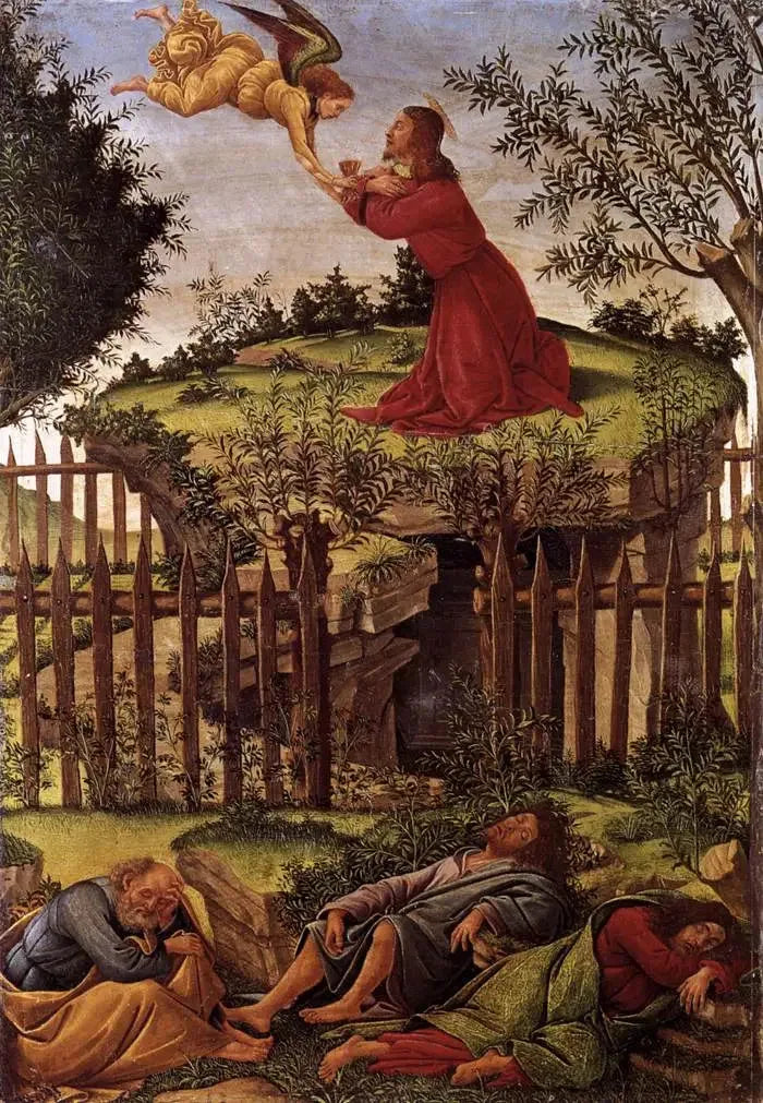 La Prière au jardin des Oliviers - Sandro Botticelli image 1 reproduction artisanale de tableau
