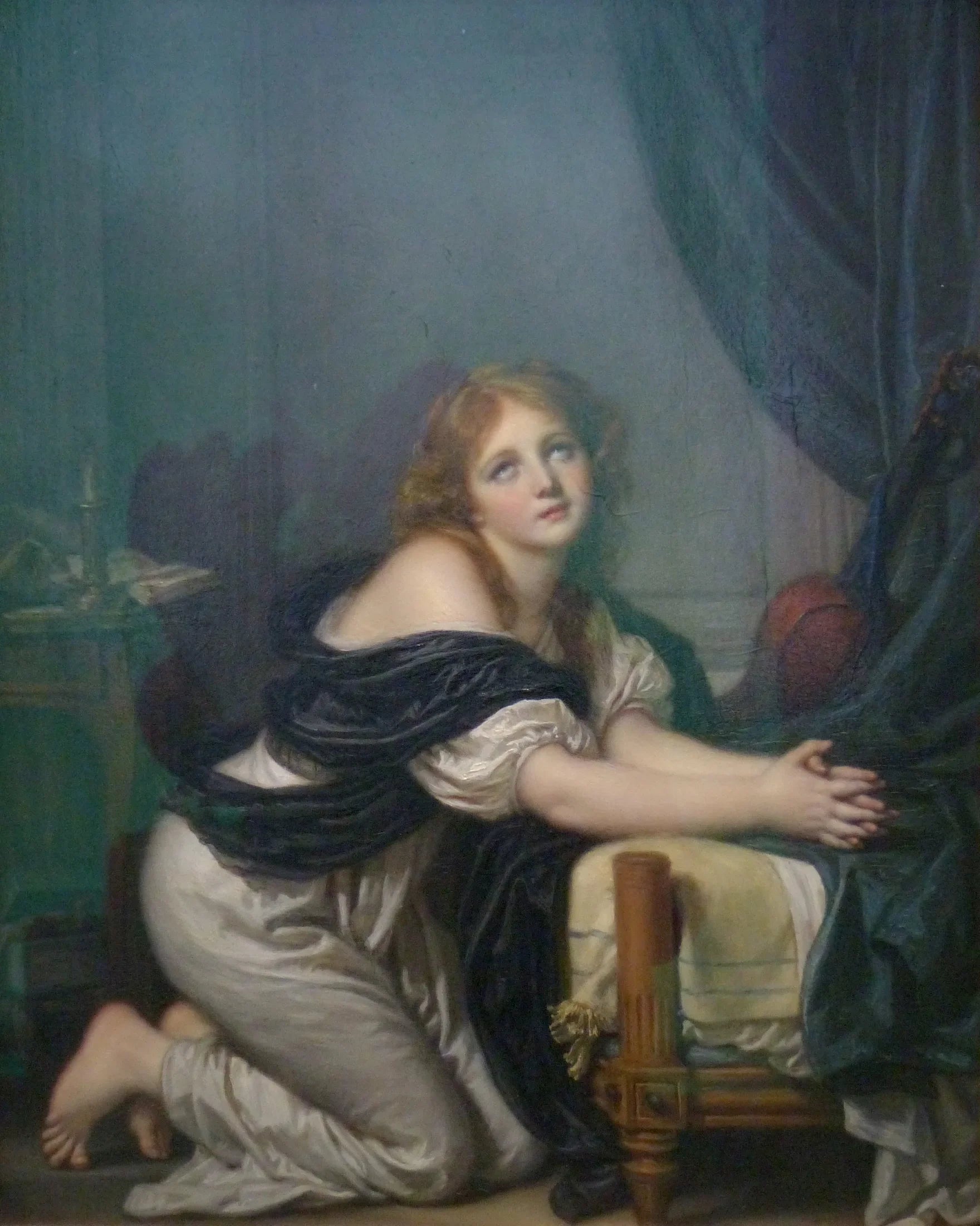 La prière du matin - Jean-Baptiste Greuze image 1 reproduction de peinture à l’huile