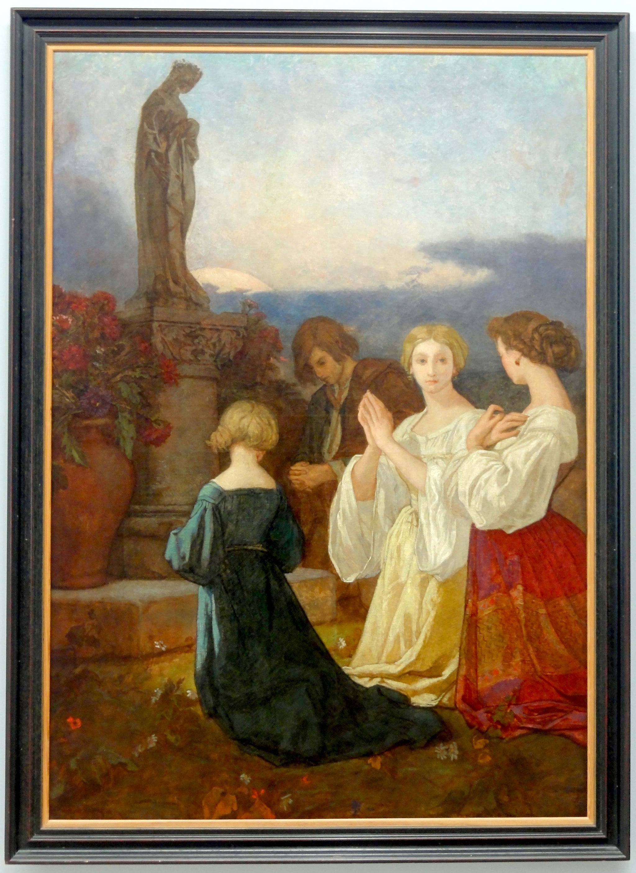 La Prière - Thomas Couture image 1 copie peinte à la main à l’huile