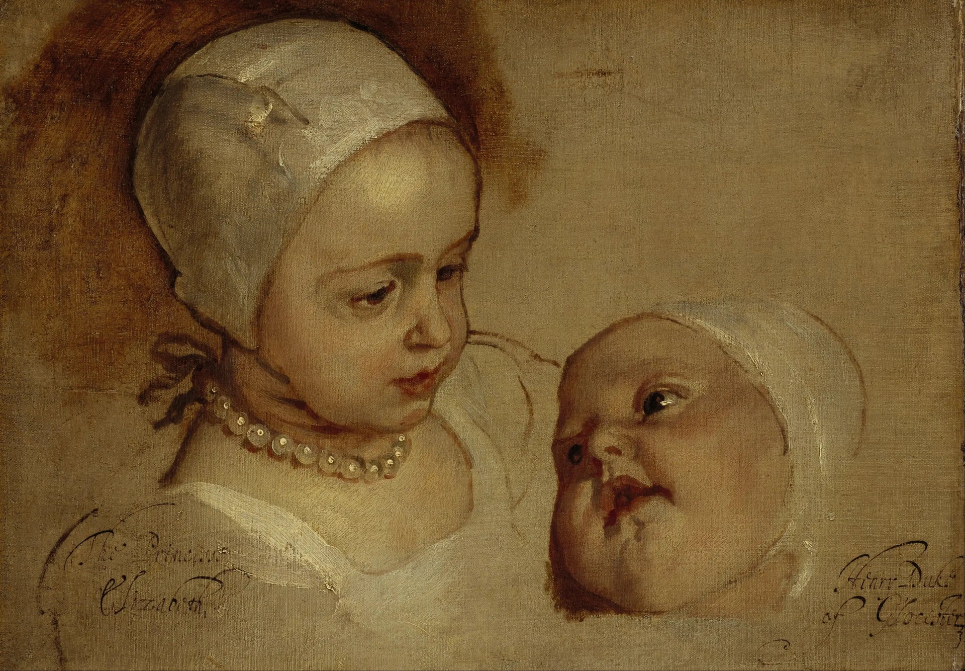 La princesse Elizabeth et la princesse Anne - Antoine van Dyck image 1 reproduction d’œuvre d’art à l’huile