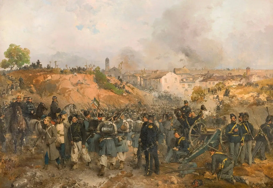 La prise de Palestro le 30 mai 1859 - Gerolamo Induno image 1 copie de tableau peinte à la main