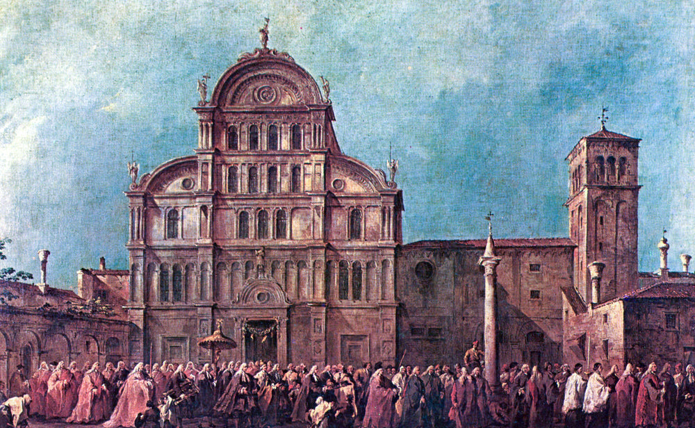 La Procession du doge de Venise à San Zaccaria - Francesco Guardi image 1 copie de tableau peinte à la main